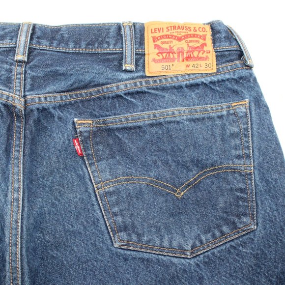Vintage Levi's 501 Jeans 40 X 28 Blue Denim Medium Wash Straight Button Fly - Picture 4 of 12